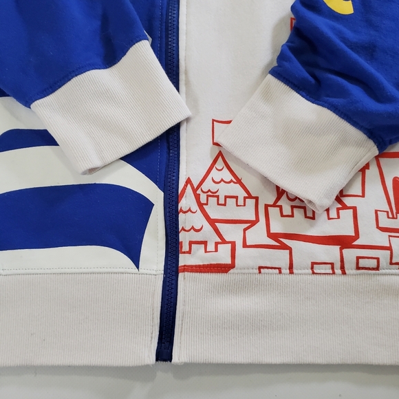 7558 * Disneyland Resort 2021 Full Zip Hoodie Blue White Red Size XL - Picture 8 of 14